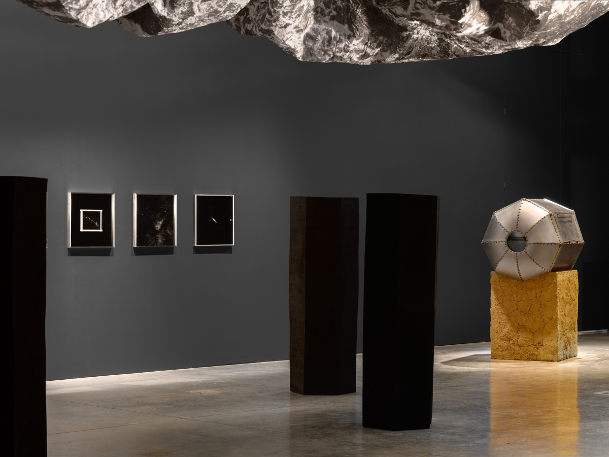 Installation views of "Against Outer Space" at UCI Beall Center for Art + Technology. Photography by