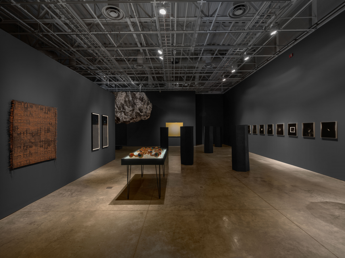 Installation views of "Against Outer Space" at UCI Beall Center for Art + Technology. Photography by