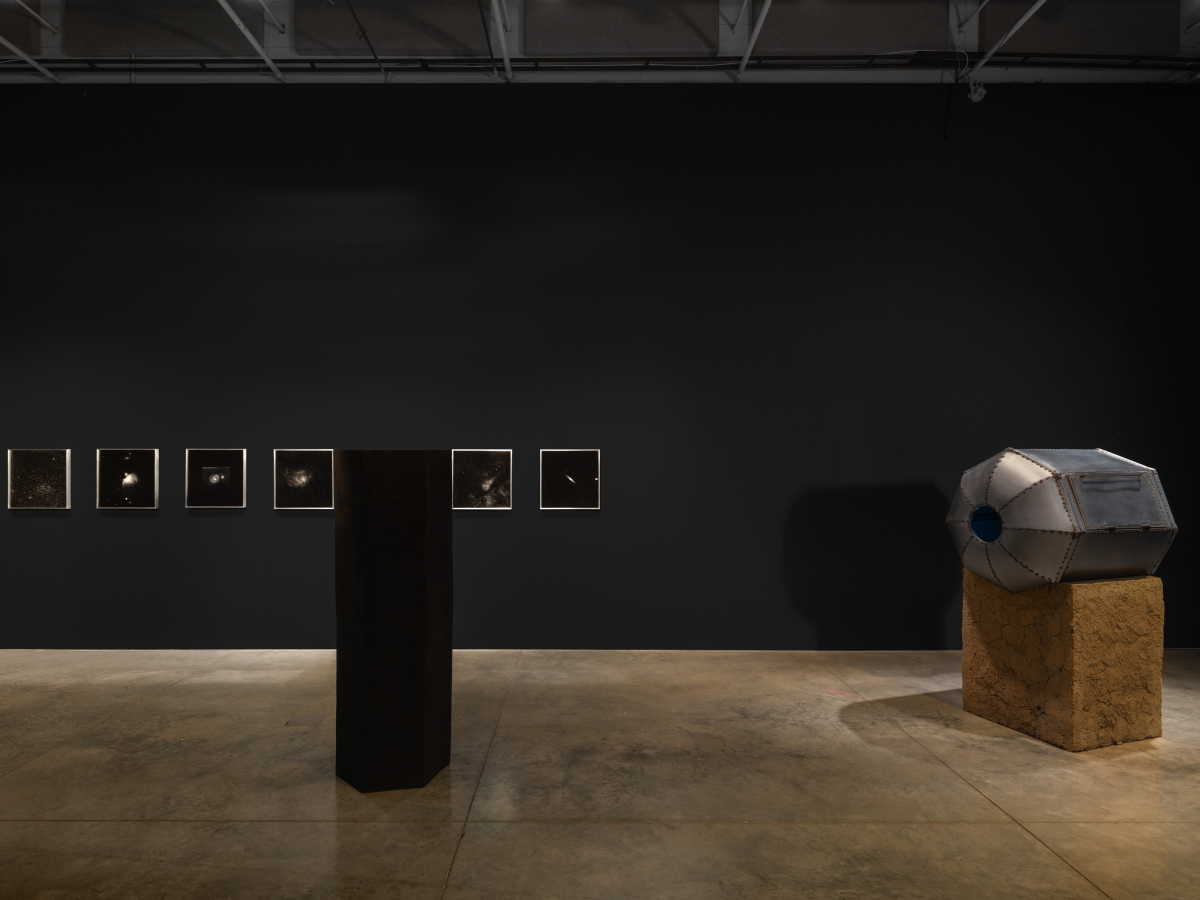 Installation views of "Against Outer Space" at UCI Beall Center for Art + Technology. Photography by