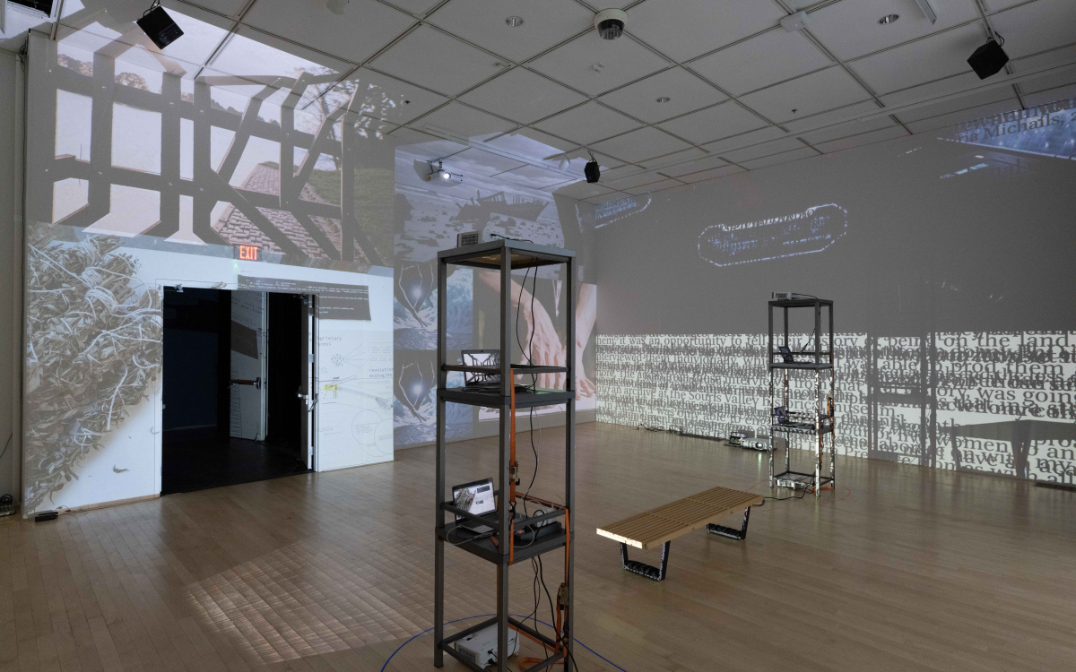 "Engaging the Margins” installation at UCI Beall Center for Art + Technology. Photos by Yubo Dong. 