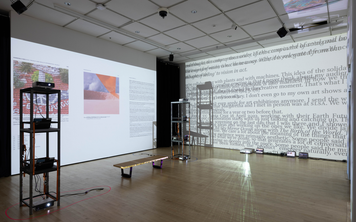 "Engaging the Margins” installation at UCI Beall Center for Art + Technology. Photos by Yubo Dong. 