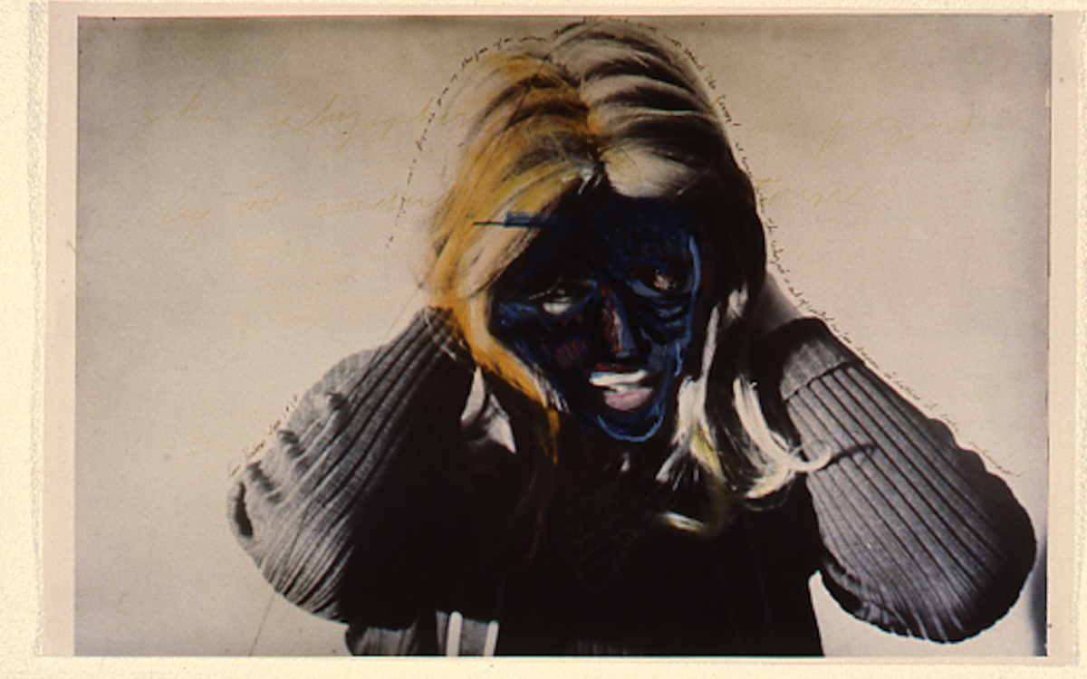 Lynn Hershman Leeson: Roberta Turning Blue, 1979 / Mixed media on c-print / 22 1/8 x 33 3/8 inches / Loan courtesy of the Orange County Museum of Art / Gift of Dr. Arthur Lester