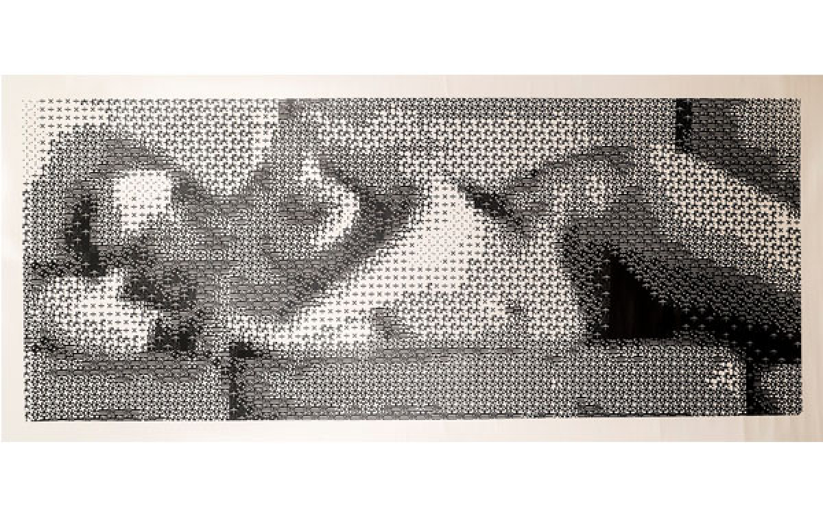 Leon Harmon & Kenneth Knowlton / <<Nude>>, 1966 / laser print on paper mounted to canvas / 19 1/2 x 47 1/2 inches / Courtesy of the Anne and Michael Spalter Digital Art Collection (RI)