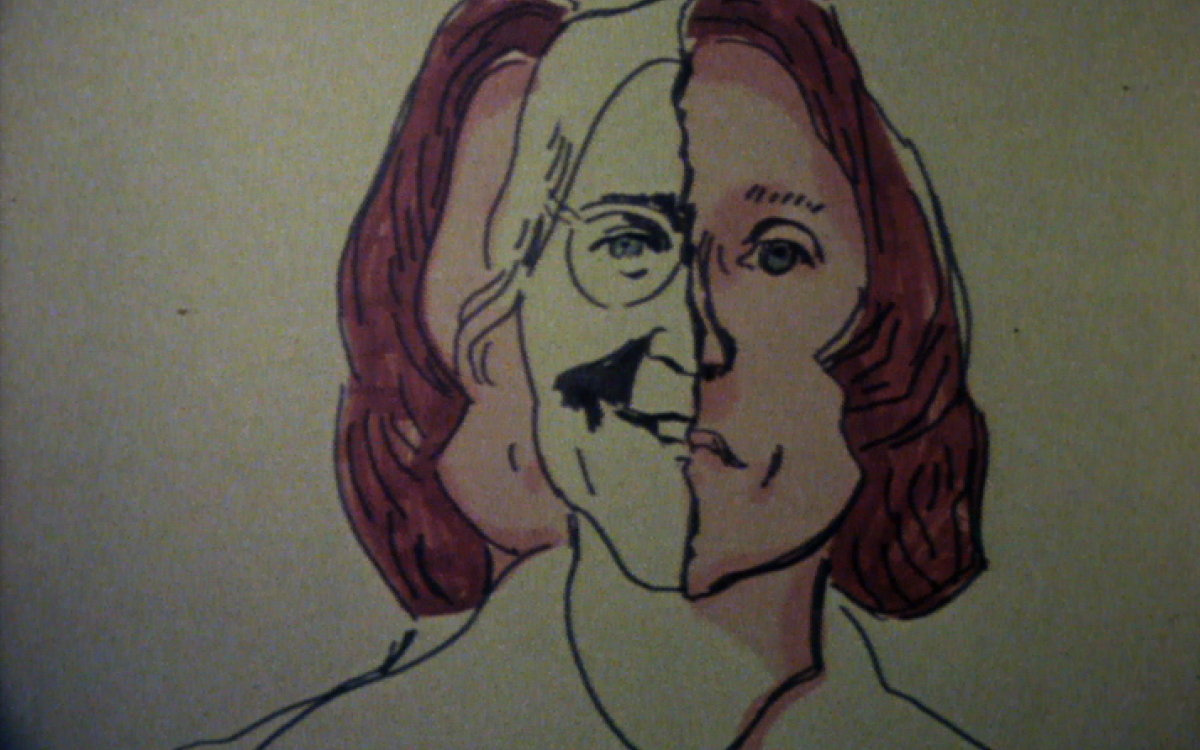 Maria Lassnig: Selfportrait, 1971 / Projection of original 16mm film, presented from a digital file / dimensions variable / Loan courtesy of Sixpack Film (Vienna)