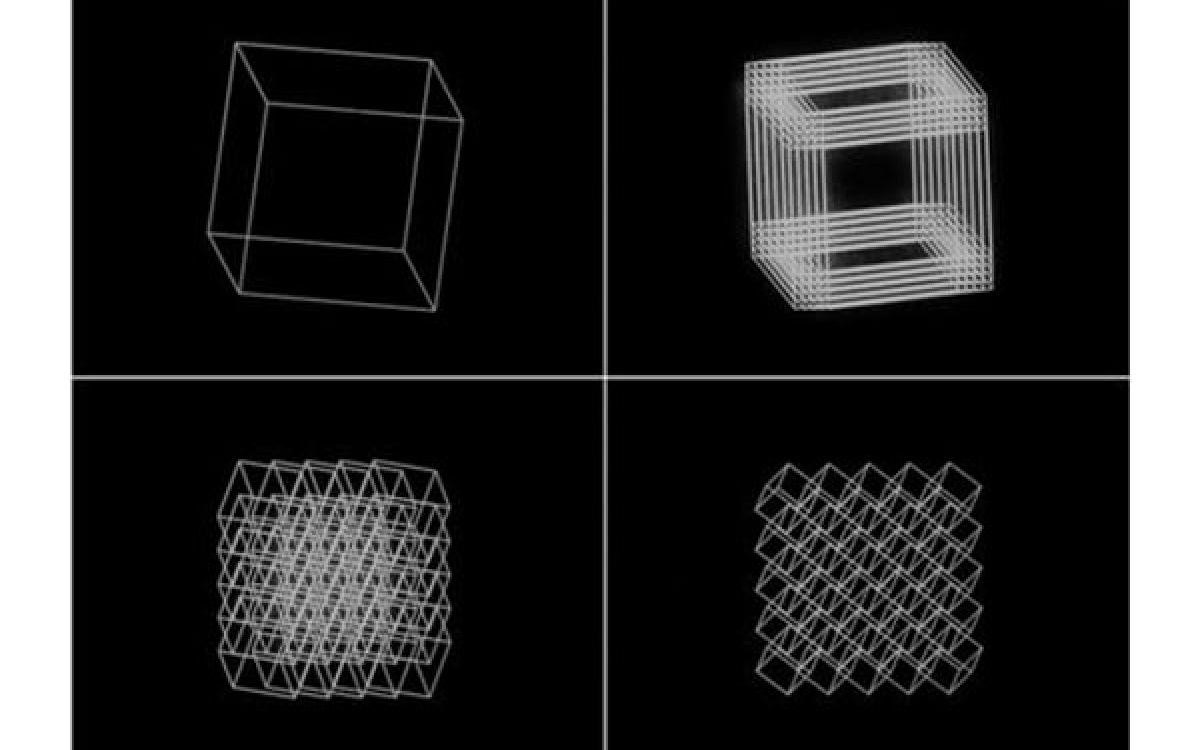 Manfred Mohr / Cubic Limit, 1973-4 / digital transfer of 16mm film / Ed. 1 of 6, 2AP / dimensions variable / Courtesy of bitforms gallery (NY) 