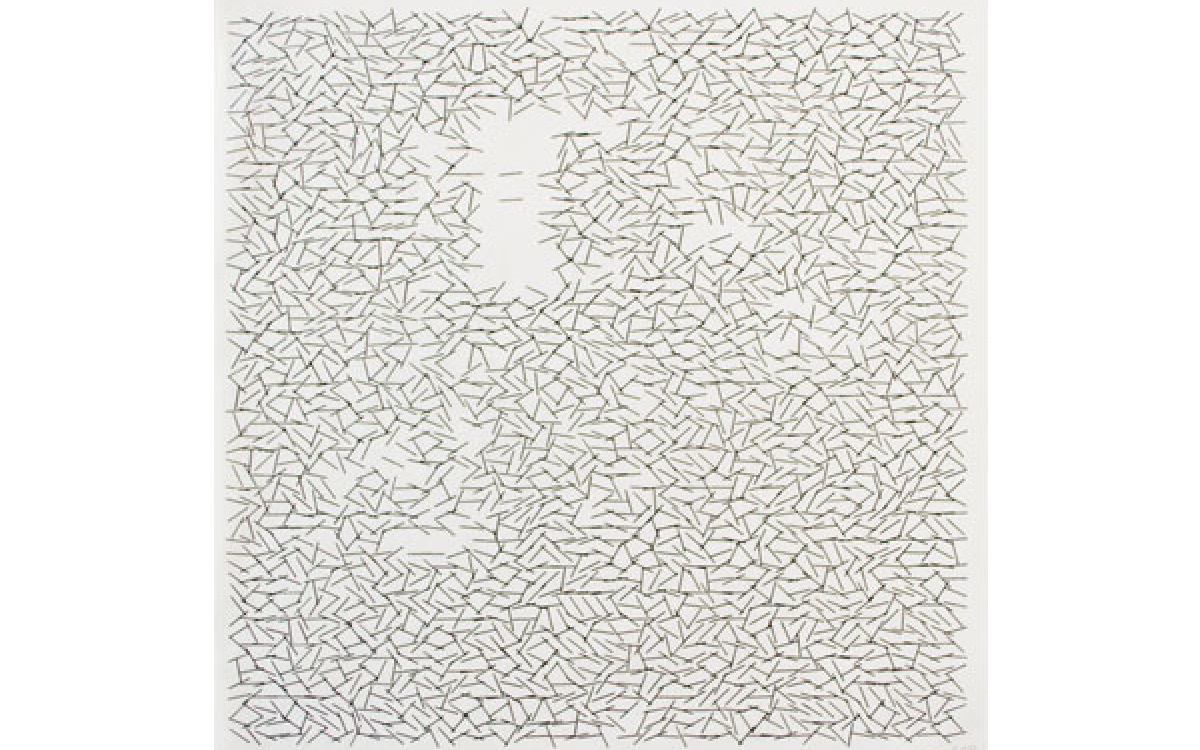 Vera Molnar / Interruptions, 1968 / computer graphic on paper / 13 5/8 x 12 3/4 inches / Courtesy of Senior & Shopmaker Gallery (NY) Vera Molnar / Interruptions, 1968 / computer graphic on paper / 13 5/8 x 12 3/4 inches / Courtesy of Senior & Shopmaker Gallery (NY)